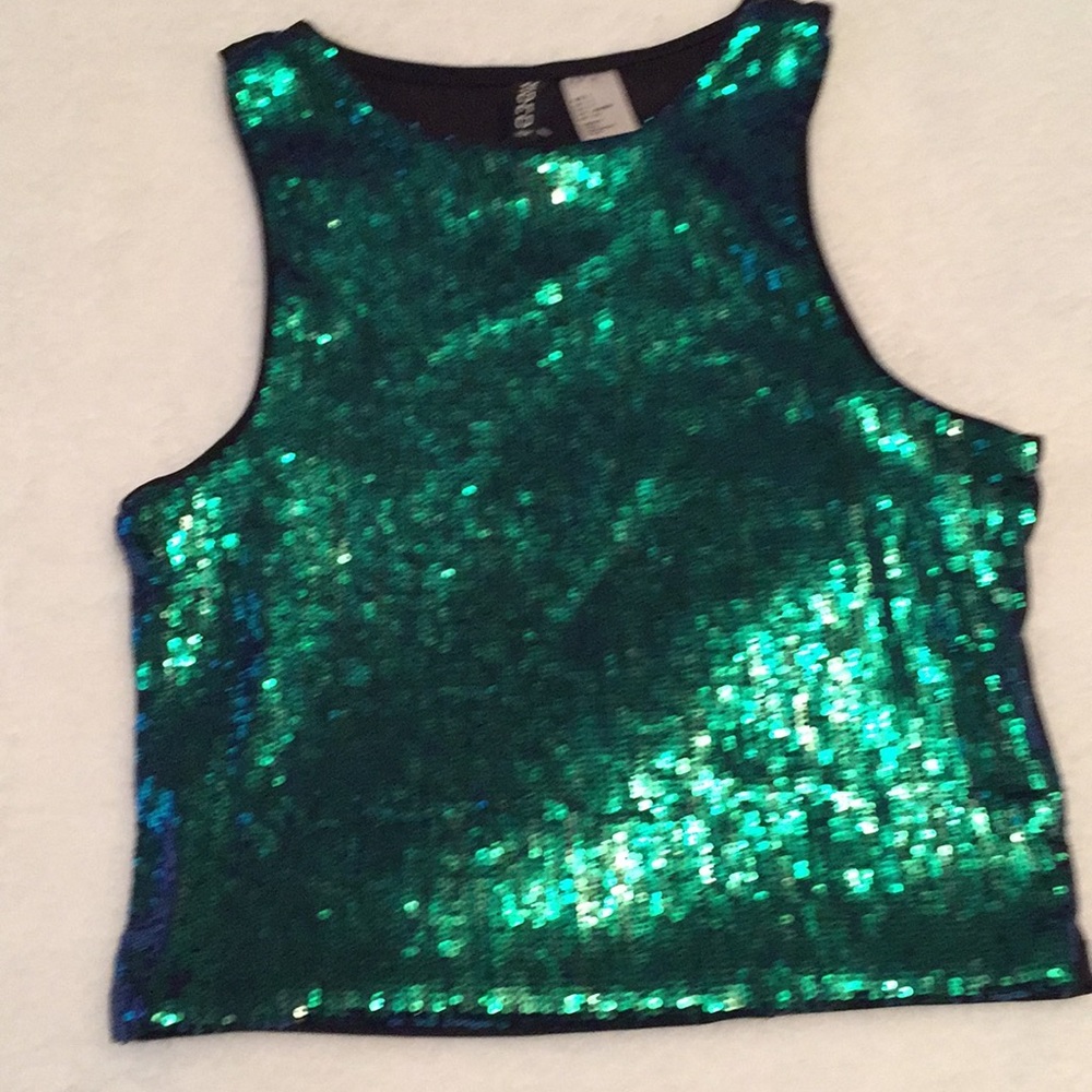 Sequin Crop Tank Top. NWT